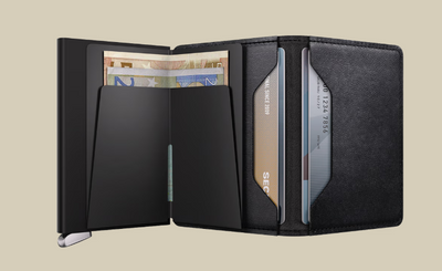 Premium Slimwallet - Black Embossed Lines