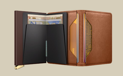 Premium Slimwallet - Cognac Embossed Lines