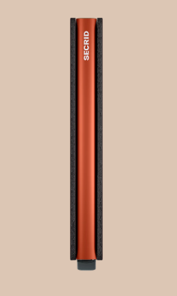 Slimwallet - Matte Truffle & Orange