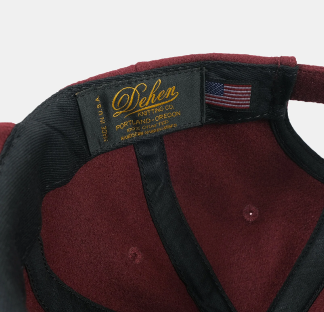 Wool Baseball Hat - Burgundy