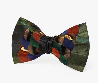 Woodland Bow Tie - Goose, Peacock, Pheasant, Turkey & Rooster Feathers