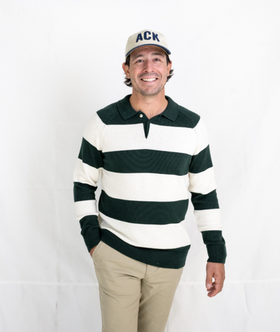 Seawell Block Stripe Rugby Sweater - Pine