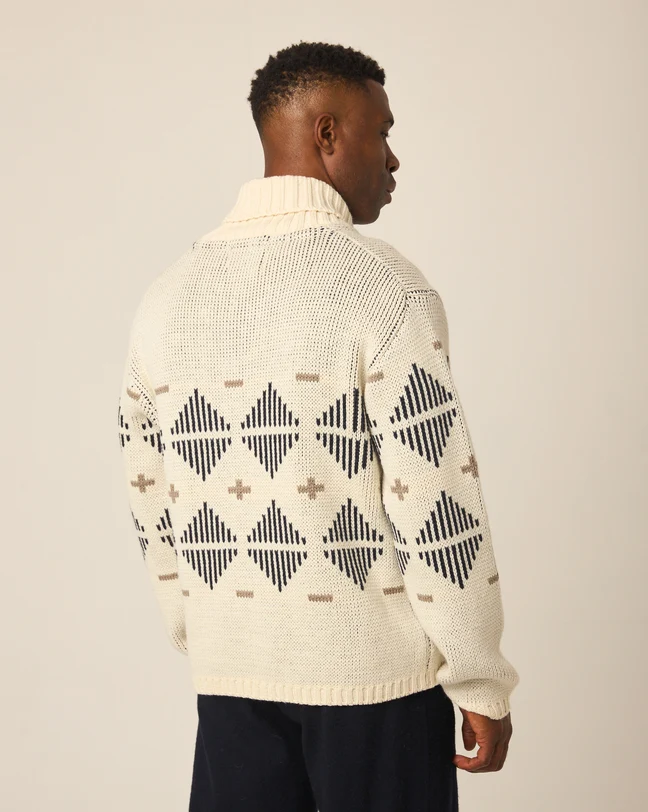 Mountain Zip Cardigan - Cream
