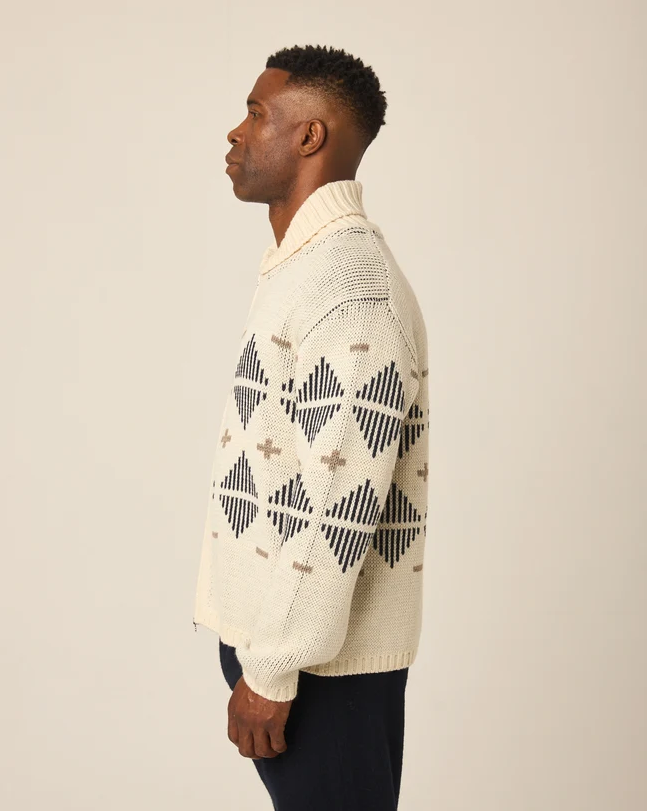 Mountain Zip Cardigan - Cream