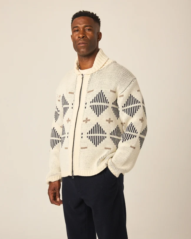 Mountain Zip Cardigan - Cream