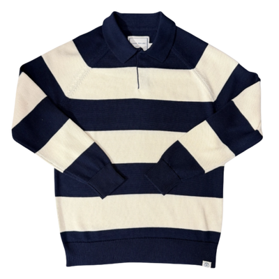 Seawell Block Stripe Rugby Sweater - Navy