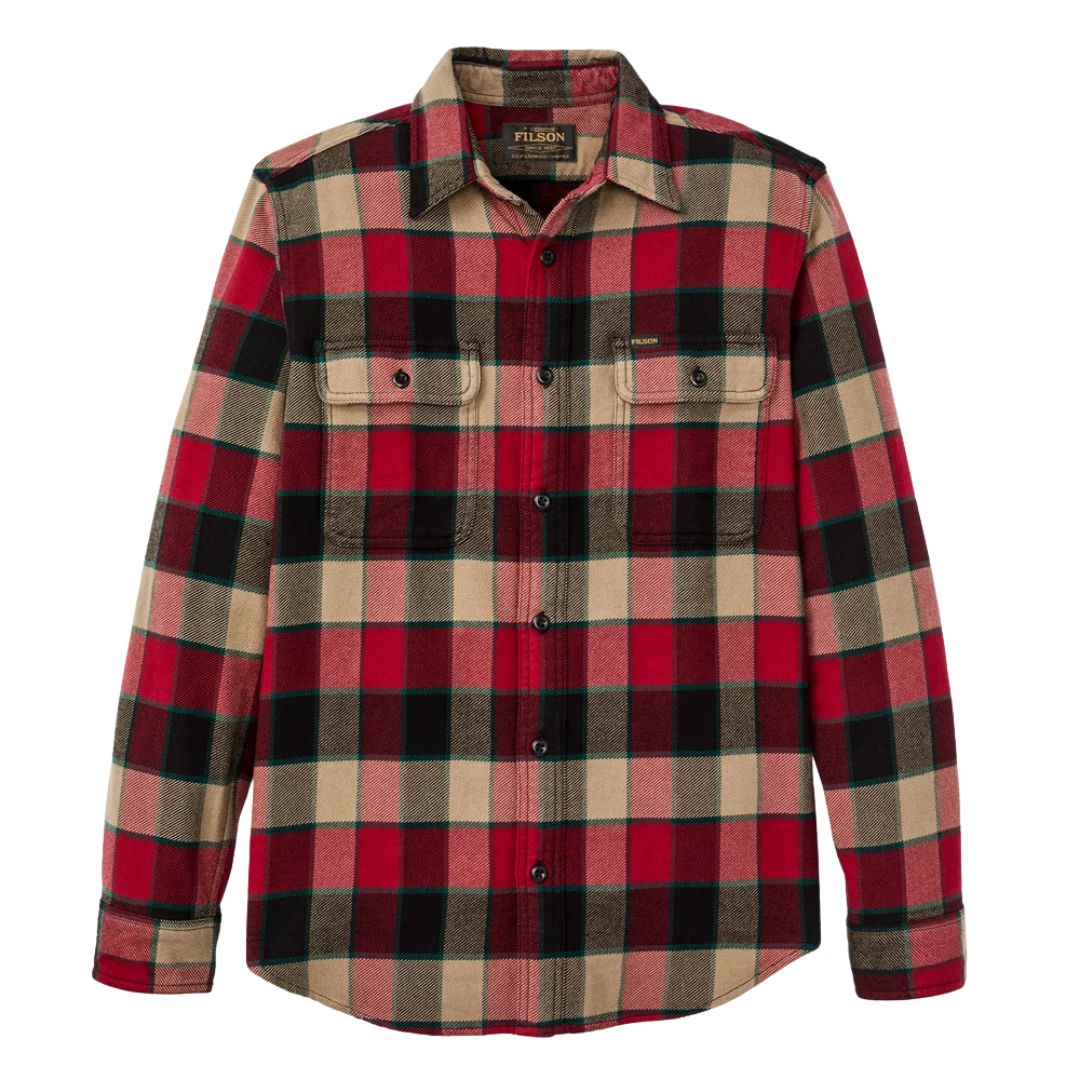 Vintage Flannel Work Shirt - Red Cream Plaid