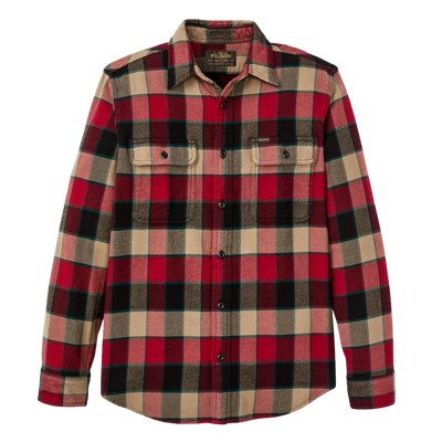 Vintage Flannel Work Shirt - Red Cream Plaid