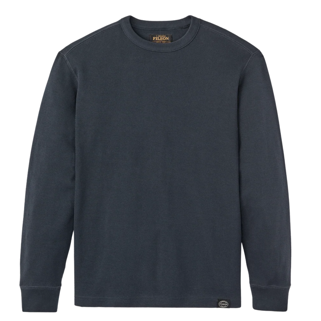 Waffle Knit Thermal Crewneck - Blue Mussel