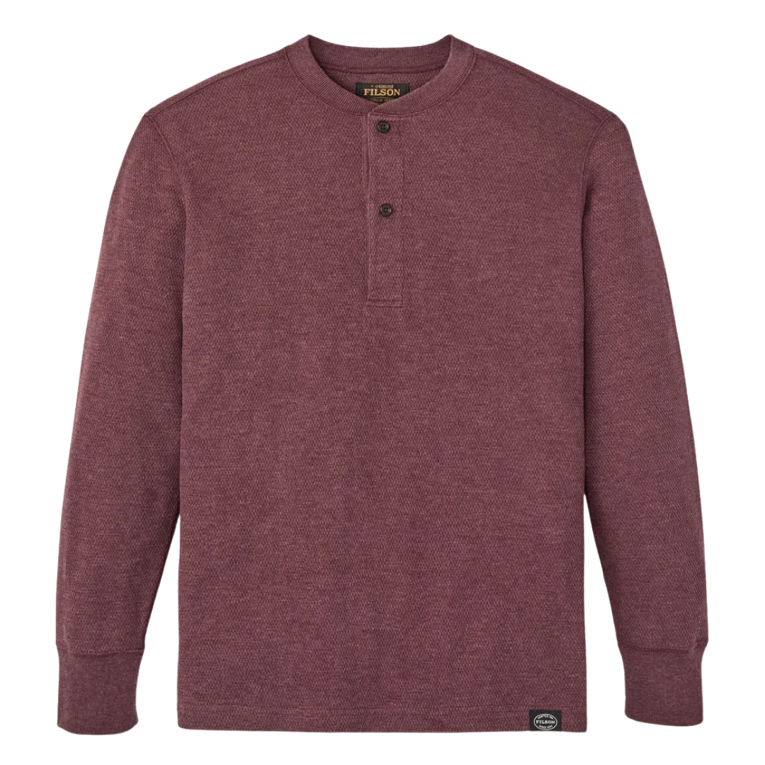 Waffle Knit Henley - Dark Port Heather