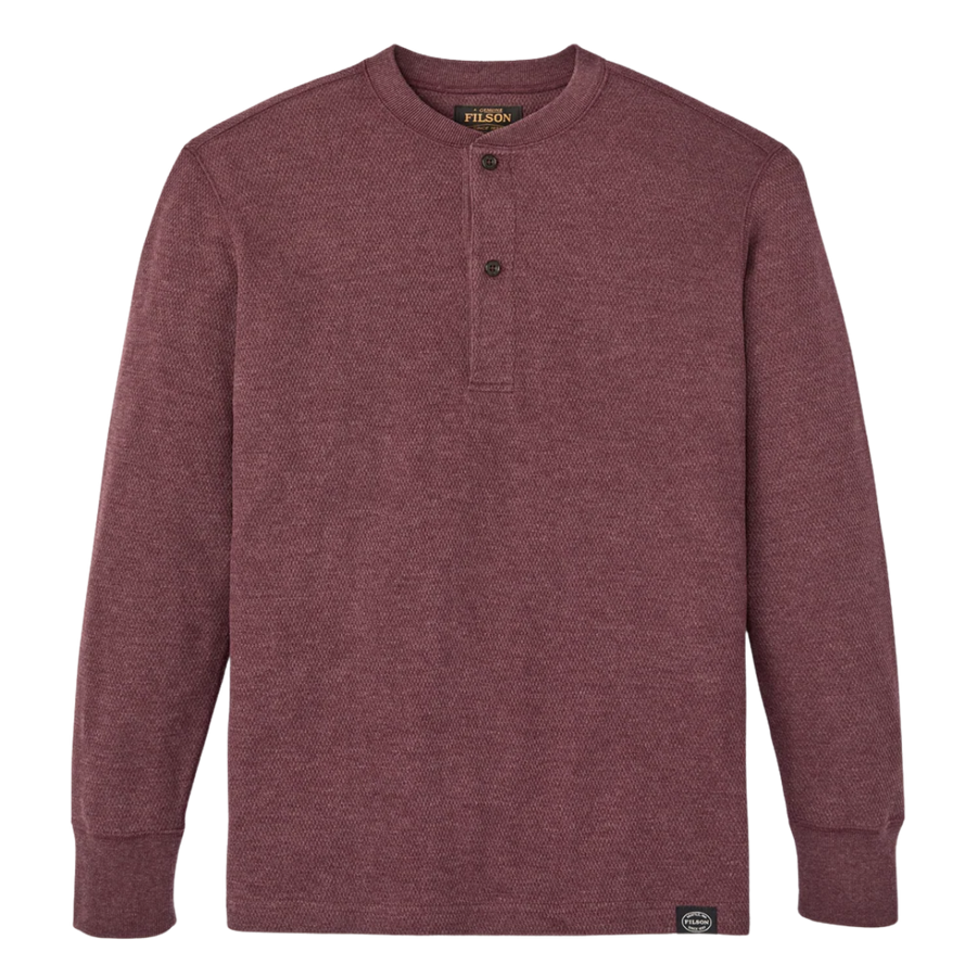 Waffle Knit Henley - Dark Port Heather