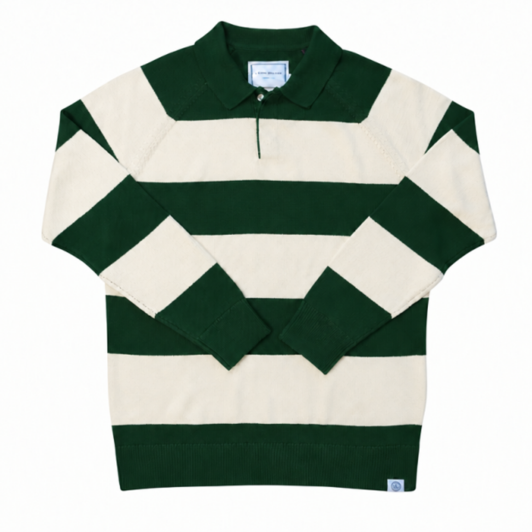 Seawell Block Stripe Rugby Sweater - Pine