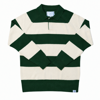 Seawell Block Stripe Rugby Sweater - Pine