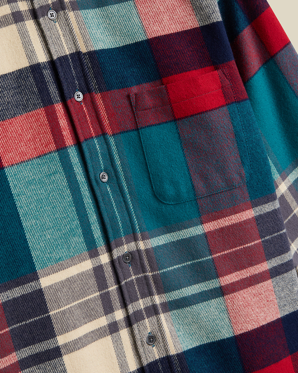 Tintor Flannel Shirt - Red & Turquoise