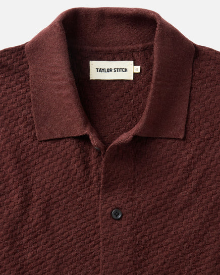 The Arlo Sweater Polo - Burgundy