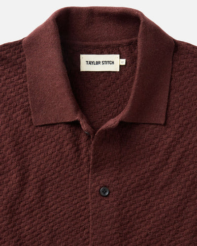The Arlo Sweater Polo - Burgundy