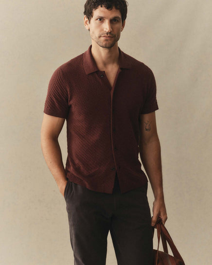 The Arlo Sweater Polo - Burgundy