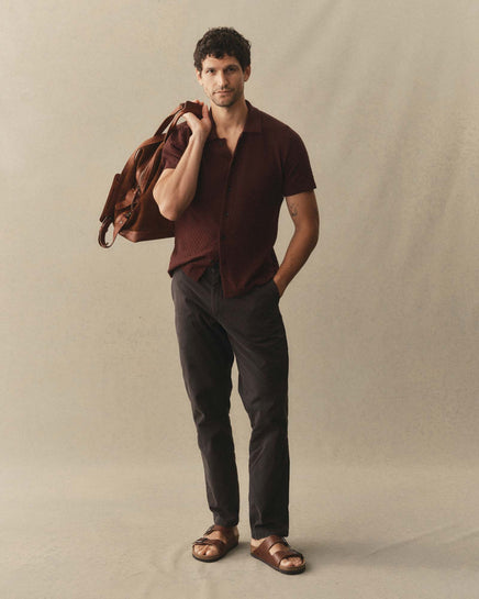 The Arlo Sweater Polo - Burgundy