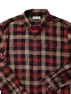 Wrights Cotton Twill Shirt - Bordeaux Plaid
