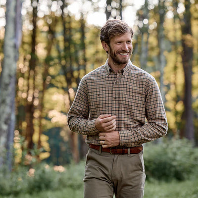 Brushed Cotton Twill Shirt - Verde Beige