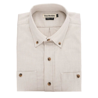 Brushed Cotton Twill Shirt - Winter Wheat