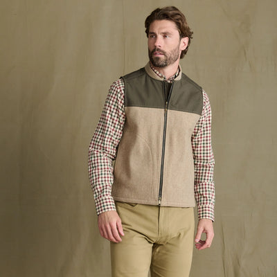 DU Northwoods Vest - Camel & Wetlands Green