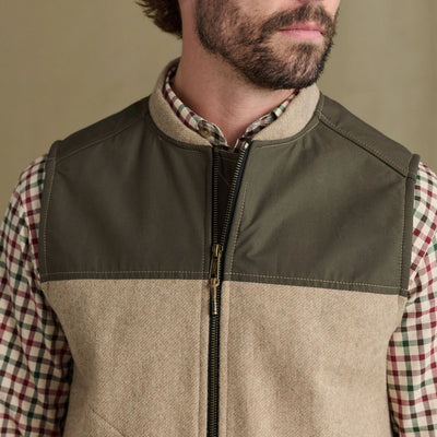 DU Northwoods Vest - Camel & Wetlands Green