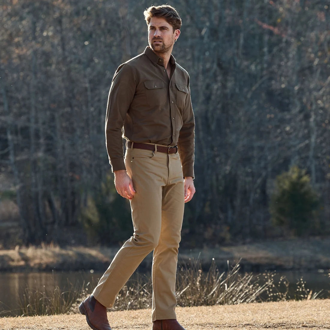 Hartwell Moleskin Shirt - Olive