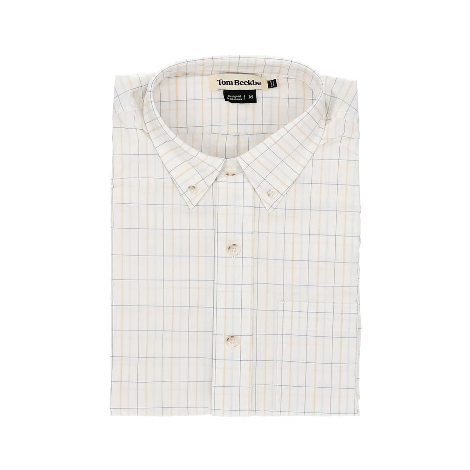 Powell Performance Sport Shirt - Blue & Tan Plaid