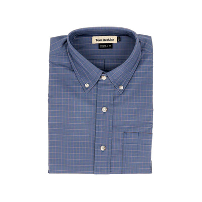 Powell Performance Sport Shirt - Slate Blue Check