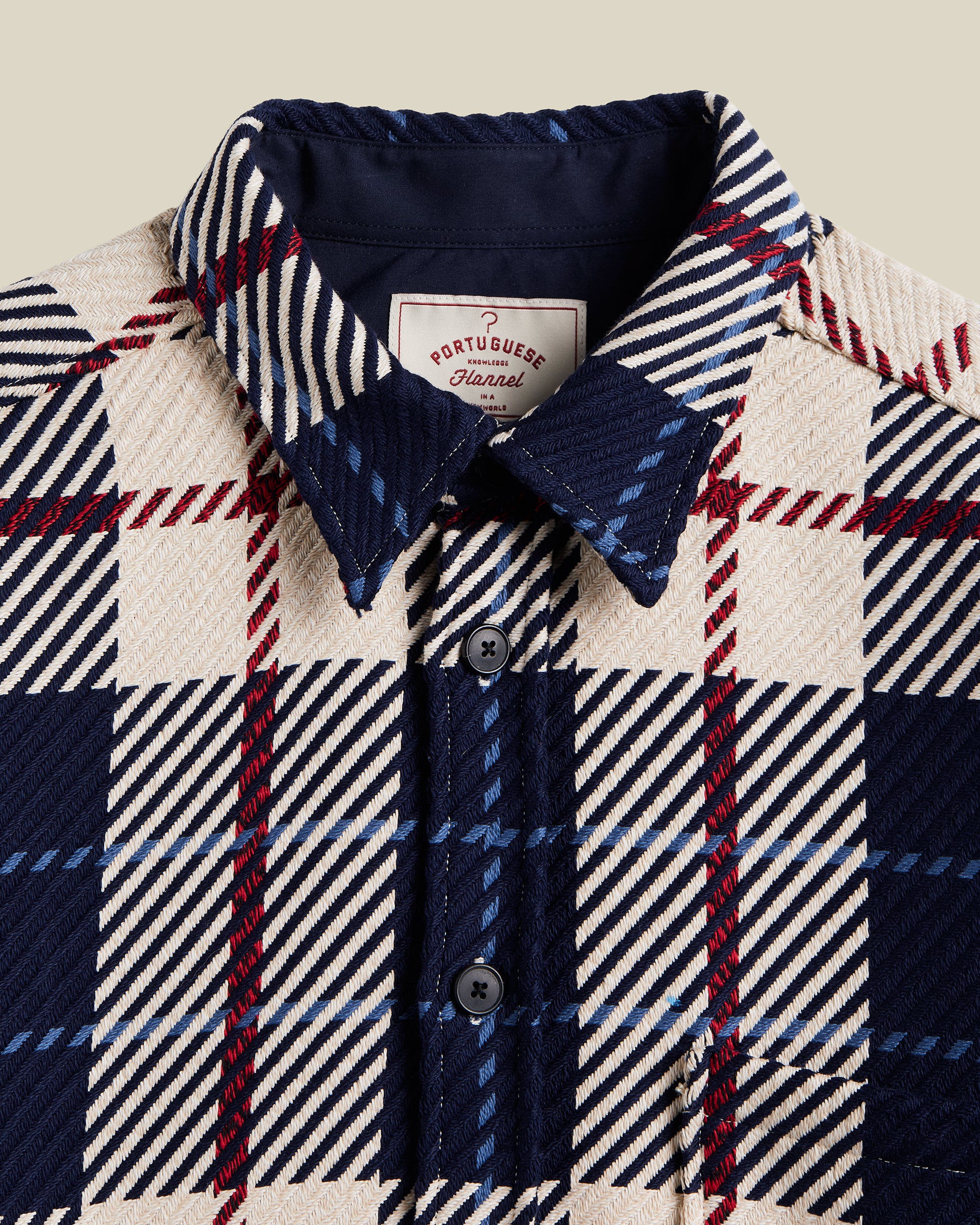 Upper Plaid Shacket - Blue, White & Red