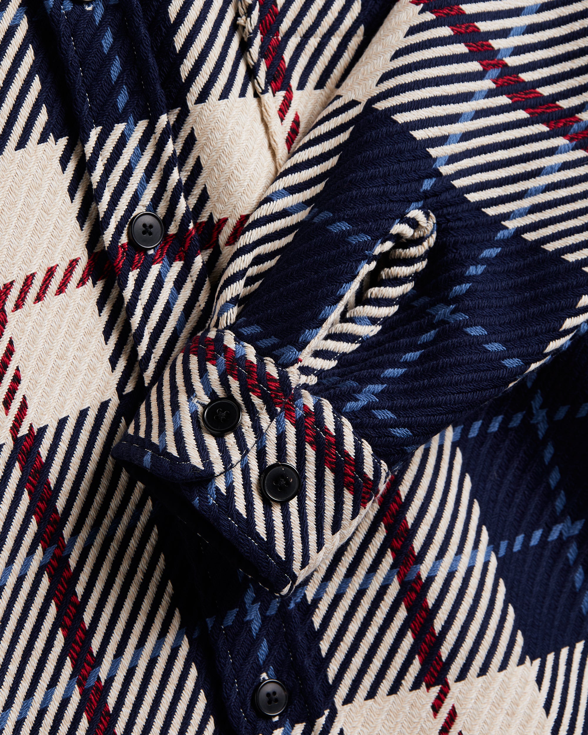 Upper Plaid Shacket - Blue, White & Red