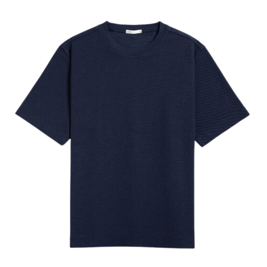 Baseile Pique Waffle Tee - Navy