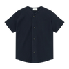 Barry Short Sleeve Baseball Jersey Shirt - Dark Navy