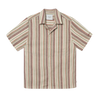 Lawson Stripe Short Sleeve Shirt - Burnt Red & Ivory