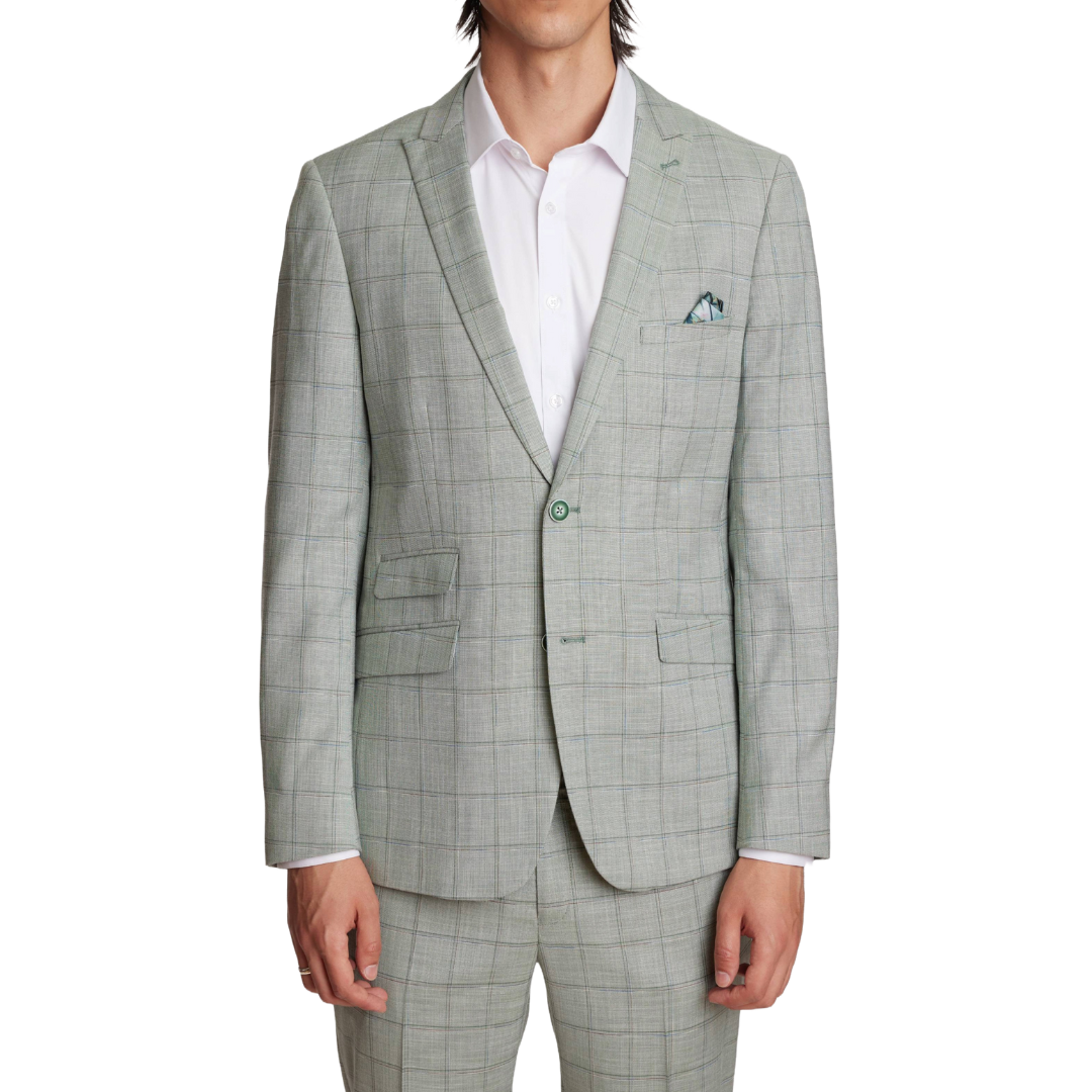 Ashton Peak Jacket - Slim - Green Double Check