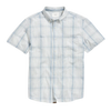 Line Plaid Tuscumbia Short Sleeve Button Down - Peached Blue
