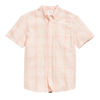 Line Plaid Tuscumbia Short Sleeve Button Down - Peached Coral