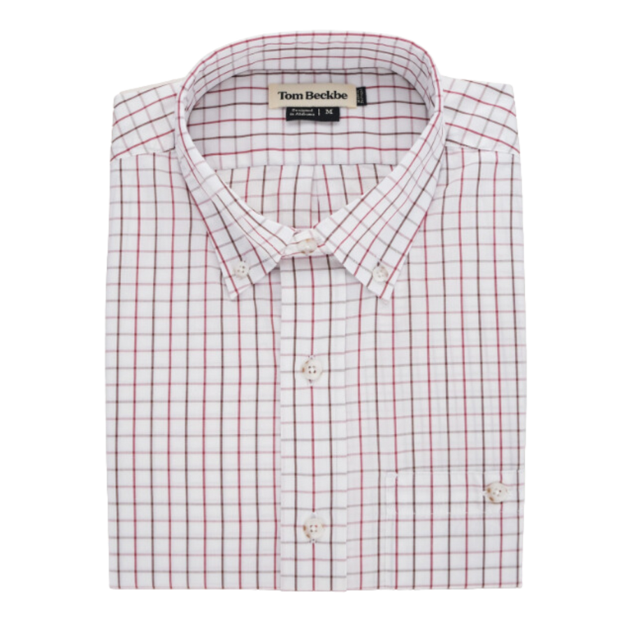 Monroe Poplin Shirt - Merlot Branco Vinho