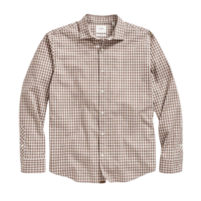 Windowpane Plaid  Hutcheson Shirt - Tan Multi