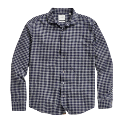 Windowpane Plaid Hutcheson Shirt - Navy & Grey