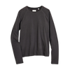 Long Sleeve Sueded Cotton Crew - Black