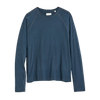 Long Sleeve Sueded Cotton Crew - Carbon Blue