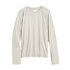 Long Sleeve Sueded Cotton Crew - Silver