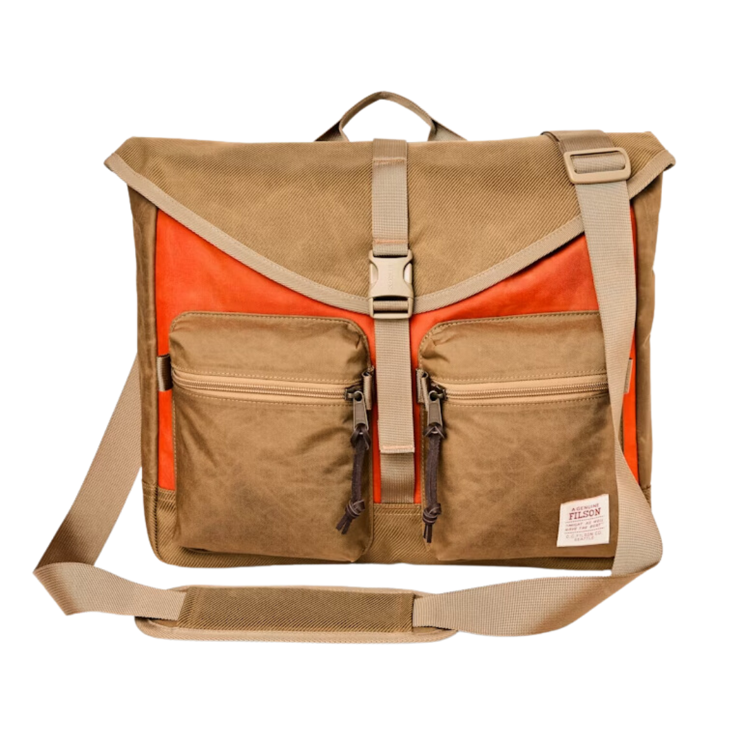 Surveyor Messenger Bag - Dark Tan & Flame
