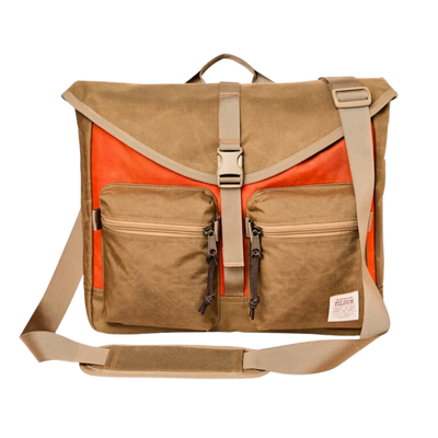 Surveyor Messenger Bag - Dark Tan & Flame