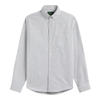 Brushed Oxford Stripe - Moss Green & White