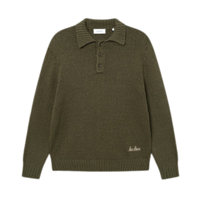 Errol Knit Cotton Rugby - Olive Night