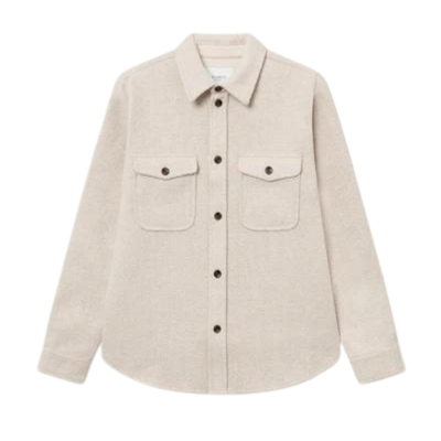 Lennon Bouclé Overshirt - Ivory