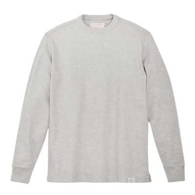 Waffle Knit Thermal Crewneck - Light Heather Gray